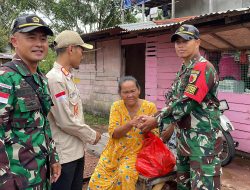 Peduli Sesama, Satgas Pamtas Yonzipur 5/ABW Ringankan Beban Melalui Program Sembako Untuk Warga Perbatasan RI-Mly