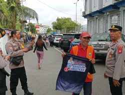 Hari Terakhir Kampanye, Satgas OMP Polresta Pontianak Amankan Kegiatan Kampanye Paslon 01 di Pontianak Selatan