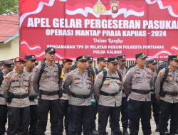 Kapolresta Pontianak Pimpin Apel Pergeseran Pasukan Pengamanan TPS OMP Kapuas 2024.