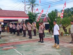 Kapolsek Mempawah Hulu sampaikan Arahan dan Penekanan kepada Personil saat pelaksanaan apel pagi