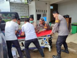 Pamapta III Polres Melawi Respon Cepat Membawa Korban Laka Lantas