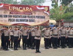 Kapolresta Pontianak Pimpin Upacara Serah Terima Jabatan Kasat Intelkam dan Kabag SDM